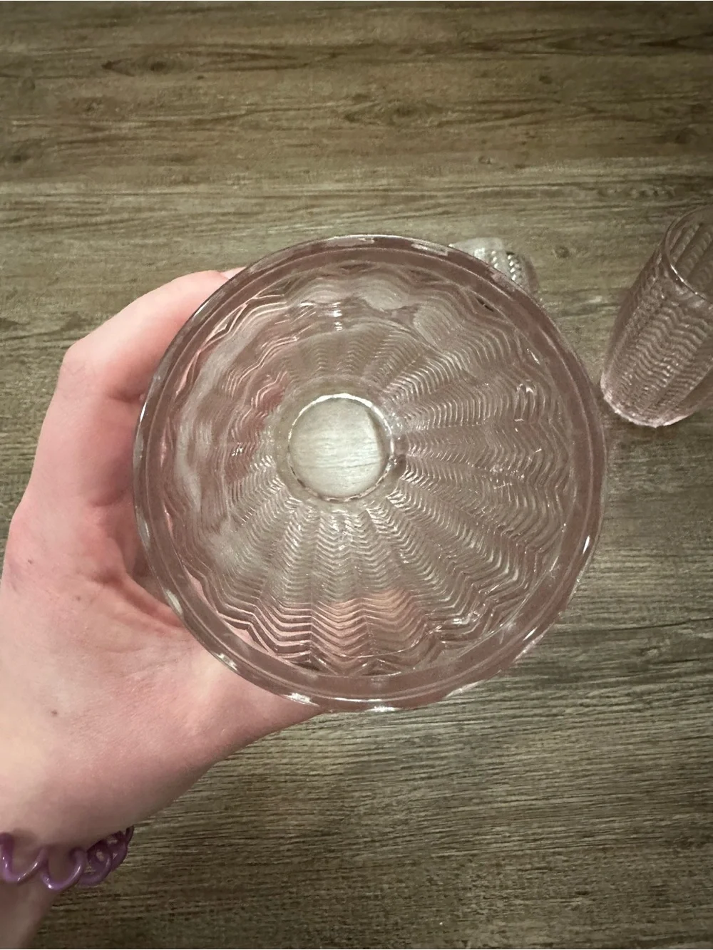 Godinger Pink Pressed Glass Tumbler Trio